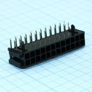 KLS1-XM1-3.00-2X12-R, Разъем Micro-Fit вилка на плату, прямой угол с фиксацией, 24 контакта, шаг 3мм