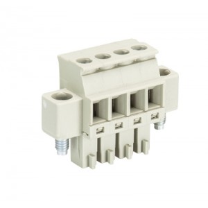 Розетка Wiecon 8813 B / 4 VR, Розеточный разъем, прямой, на кабель, шаг: 3.81 мм, 4 полюса, фиксация провода винтовая, исполнение: с маркировкой, 250V, 8А, цвет: серый