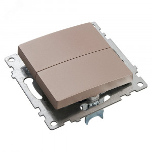 Выключатель 2-клавишный (механизм) 250В, 10А, серия Катрин, шампань Stekker 39592