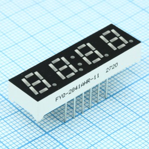 FYQ-2841AHR-11, 4-х разрядный индикатор 7мм/красный/640нм/50-80мкд/ОК