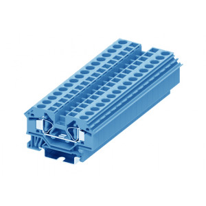 Проходная клемма 206913, Проходная клемма, тип фиксации провода: пружинный, номинальное сечение: 6 мм кв., 41A, 800V, ширина: 8 мм, цвет: синий, тип монтажа: DIN35