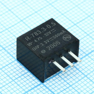 R-783.3-0.5, Преобразователь DC/DC, без изоляции, вход 4,75-32В: выход 3,3В 0,5А 1,65Вт