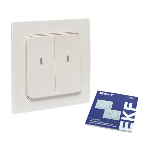 Умный выключатель Стокгольм 2-кл. белый Zigbee EKF Сonnect RCV-ST2-WD-ZB