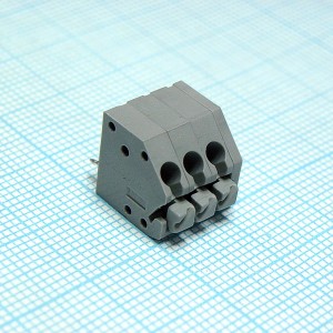 DG250-3.5-03P-11-00A(H), Нажимной безвинтовой клеммный блок 3 контакта. Зажим типа торцевой контакт. Серия DG250-3.5