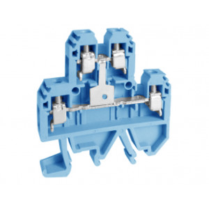 Этажная клемма USK-4/2X2(BU), Этажная клемма, 2 этажа, межэтажное соединение, тип фиксации провода: винтовой, номинальное сечение: 4 мм кв., 32A, 500V, ширина: 6 мм, цвет: синий, тип монтажа: DIN35