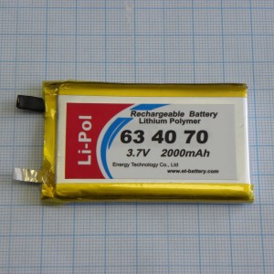LP634070, Аккумулятор литий-полимерный (Li-Pol) 6.3*40*70мм