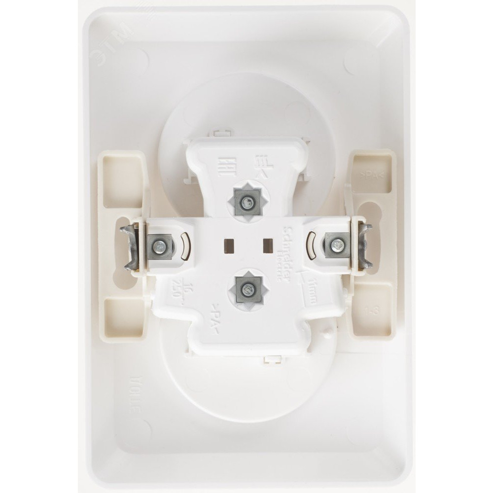 Изображение товара Розетка 2-м СП Этюд 16А IP20 без заземления и шторок белая