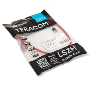 Патч-корд TERACOM CS Cat.6A экранированный S/FTP оболочка LSZH красный (0,5м) TRCS-6ASF-LSH-05M-RD