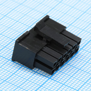 I-DS1073-03-SCB002X6, Корпус разъема 2х6 контактов шаг 3мм (розетка) на кабель