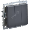 Выключатель 3-кл. СП BRITE ВС10-3-0-БрГ 10А графит BR-V30-0-10-K53