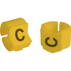 brd333412, SCNG-23-C клипсы жёлтые, 50шт/упак, для провода 5,9-8,5мм диаметра, легенда C