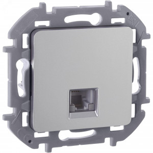 Розетка телефонная Inspiria RJ11 механизм алюм. Leg 673822