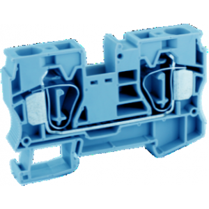 Проходная клемма UJ5-16(BU), Проходная клемма, тип фиксации провода: пружинный, номинальное сечение: 16 мм кв., 90A, 800V, ширина: 12,2 мм, цвет: серый, тип монтажа: DIN35