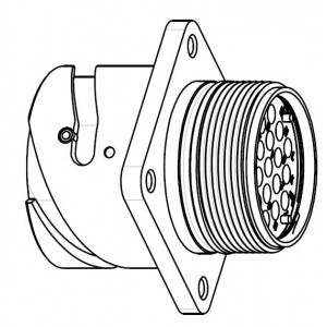 UTVB20-15PN, Стандартный цилиндрический соединитель 7P Reverse Bayonet Pin Receptacle Sz 20