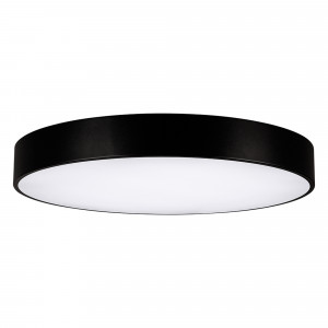Светильник SP-TOR-PILL-R800-94W Warm3000 (BK, 120 deg) 023003(2), Накладной интерьерный светильник. Мощность 94 Вт, св. поток 8460 лм, 90 лм/Вт, теплый 3000 K, CRI>80, угол 120°, напряжение питания 230 В. Черный круглый корпус из алюминия, степень защиты IP20. Размер: диаметр 800 мм, высота 100 мм. Монтаж накладной. Дра