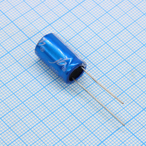 JRC1E471M05001000170000B, Конденсатор алюминиевый электролитический 470мкФ 25В ±20% (10х17мм) радиальный, шаг 5мм 0.25Ом 870мА 2000час 105°C россыпь