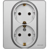Розетка Inspiria 16А 250В 2х2P+E немецк. стандарт алюм. Leg 673752