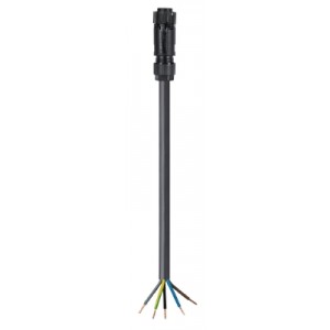 Разъем RST 16i5 46.452.1033.1, Сборка кабельная, оконеченная розеточным разъемом и свободным концом кабеля серии gesis RST MINI, IP68(69k), 5 полюсов, цвет: черный, номинальные характеристики: 250V/400V+PE 16A, длина 1 м, кабель H07RN-F