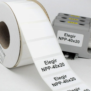 Маркировка прямоугольная NPP-40х20 W, Маркировочная наклейка, для позиционного обозначения электрооборудования в шкафу и маркировки провода, размер 40х20 мм, цвет белый, для принтера: RT200, RT230, в упаковке 1400 наклеек