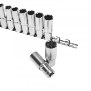 Набор удлиненных торцевых головок 1/2, шестигранные, CrV, 10 шт., 10-22мм 12-8308