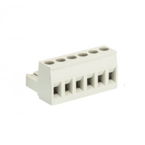 Розетка Wiecon 8213 B / 6, Розеточный разъем, угловой, на кабель, шаг: 5.08 мм, 6 полюсов, фиксация провода винтовая, исполнение: с маркировкой, 400V, 12А, цвет: серый