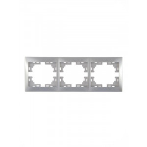 Рамка 3-м Mira горизонт. сер. метал. 701-1000-148