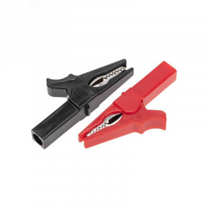 Зажим «крокодил» для тестера 15 А 53 мм гнездо «banana» 16-0033, Зажим "крокодил" 15А изолированный, с гнездом Banana, цена за 1шт, отпускается кратно 2шт, красный и черный