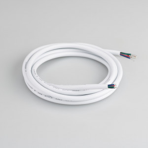 Провод питания ARL-MOONLIGHT-20AWG-4W-D6-CU-2000 White 028125, Провод питания для RGB гибкого неона MOONLIGHT 1516. 4 проводника, калибр проводника 20AWG, материал проводника - лужёная медь, внешний диаметр 6 мм. Внешняя оболочка - ПВХ белого цвета. Длина кабеля в отрезке - 2000 мм.
