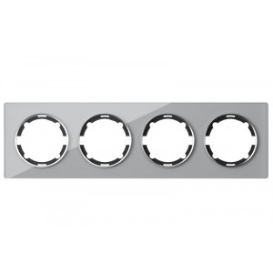 Рамка 4-м Garda горизонт стеклянная сер. 2E52401302 2234937