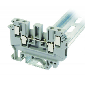 Клемма винтовая проходная 4 контакта, 4 мм2, серая TB4D