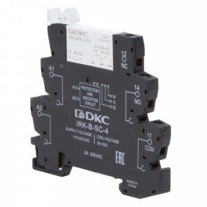 Реле интерфейсное, 1CO, коммутируемый ток 6 А, AgSnO, напряжение 110V AC/DC, винтовые клеммы IRK-110UC-1CO