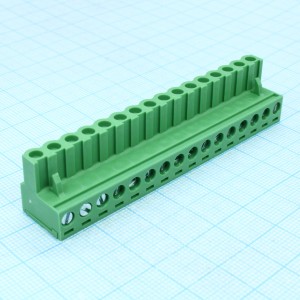 2EDGK-5.08-16P-14-00A(H), Разъемный клеммный блок, 16 контактов. Серия 2EDGK-5.08