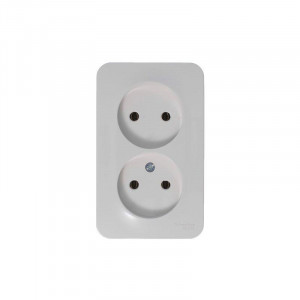 Розетка 2-м ОП Blanca 16А IP20 250В без заземл. без защ. шторок с изолир. пластиной бел. SE BLNRA000211