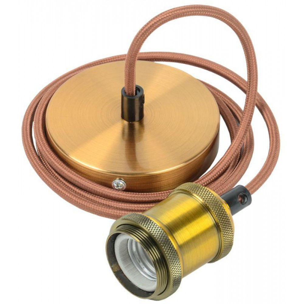 Изображение товара Подвесной патрон E27 со шнуром 1,5м RETRO золото IEK EPA12-04-02-K22