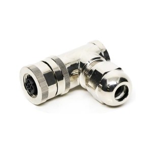 T4112512051-000, Цилиндрические метрические разъемы M12 F, 5P SIL D_CODE RA SHIELDED PG9