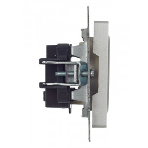 Розетка BRITE РС10-1-0-БрА 10А без заземл. без защ. шторок алюм. BR-R10-10-K47