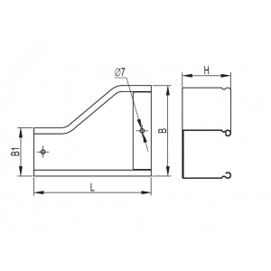 Переходник RRS левосторонний 300/100 H50 в комплекте с крепежными элементами и соединительными пластинами 36358K