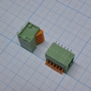 DG141R-2.54-06P-14-00A(H), Нажимной безвинтовой клеммный блок 6 контактов. Зажим типа торцевой контакт. Серия DG141R-2.54