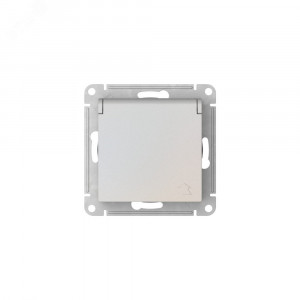 ATLASDESIGN РОЗЕТКА с заземл. со шторк. с крышкой, 16А, IP20,мех., быстрозажимные клеммы, ЖЕМЧУГ ATN000446S