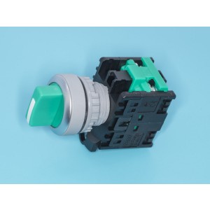 TN2SS4G-1AA, Переключатель управления, 3 позиции, с фиксацией, 30 мм, НP, зеленый