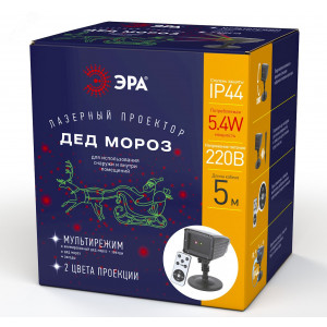 ENIOP-02 Проектор Laser Дед Мороз мультирежим 2 цвета, 220V, IP44 (12/180) Б0041643