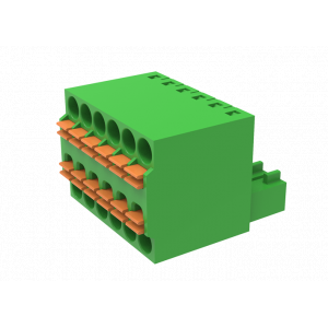 Розеточный разъем на кабель MC-DRD3.5H04P, Розеточный разъем, прямой, 2 этажа, на кабель, шаг: 3.5 мм, 4 полюса, фиксация провода Push-in, исполнение: стандартное, 160V, 8A, цвет: зеленый