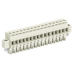 Розетка Wiecon 8813 B / 16 VL, Розеточный разъем, прямой, на кабель, шаг: 3.81 мм, 16 полюсов, фиксация провода винтовая, исполнение: с маркировкой, 250V, 8А, цвет: серый