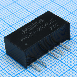 AM2DS-2424DJZ, DC/DC, 2Вт, вход 21.6…26.4В, выход ±24В/±0.004…0.042А, изоляция 1500В DC, КПД 83%, максимальная емкостная нагрузка не более ±100мкФ, SIP7, 19.65x7.05x10.16мм, -40…105°C, пластик