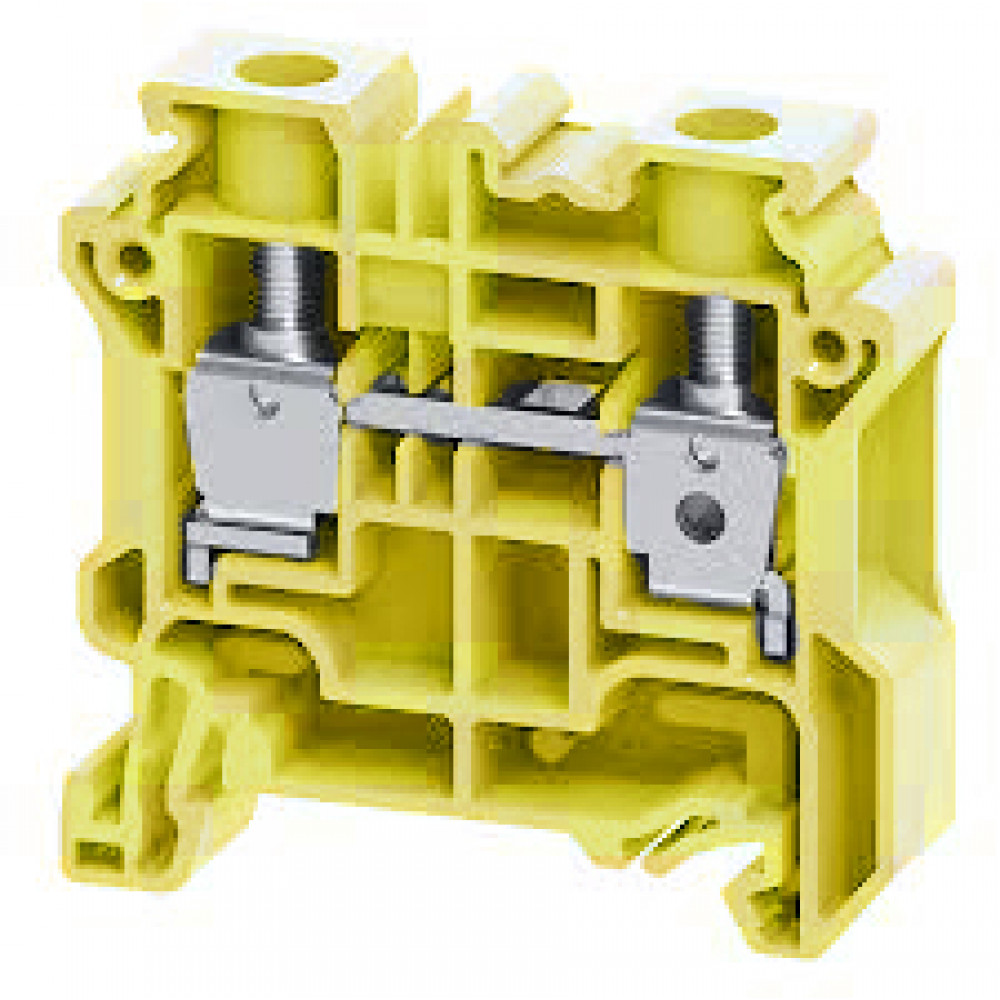 Изображение товара Проходная клемма CY10Y винтовая для DIN 35 10 мм кв. 57A 1000V желтая
