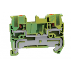 Заземляющая клемма UJ6-2.5JD, Заземляющая клемма, тип фиксации провода: Push-in, номинальное сечение: 2,5 мм кв., ширина: 5,2 мм, цвет: желто-зеленый, тип монтажа: DIN35