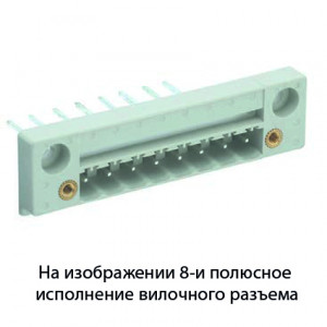 Вилка Wiecon 8213 S / 6 DFWW, Вилочный разъем, горизонтальный, в панель, шаг: 5.08 мм, 6 полюсов, фиксация на плате пайкой, исполнение: без маркировки, с монтажными фланцами, 400V, 6,5А, цвет: серый