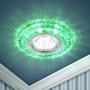 DK LD3 SL/WH+GR Светильник ЭРА декор cо светодиодной подсветкой( белый+зеленый), прозрачный (50/1400(кр.1шт) [Б0019204]