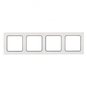 Стокгольм Рамка 4-местная белая с линией цвета черный PROxima EZM-G-305-20