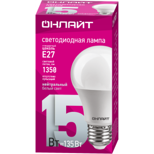 Лампа светодиодная 61 150 OLL-A60-15-230-4K-E27 15Вт грушевидная 61150